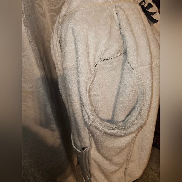 Northface fleece hooded jacket. Black/Cream women's size Large - Picture 11 of 14